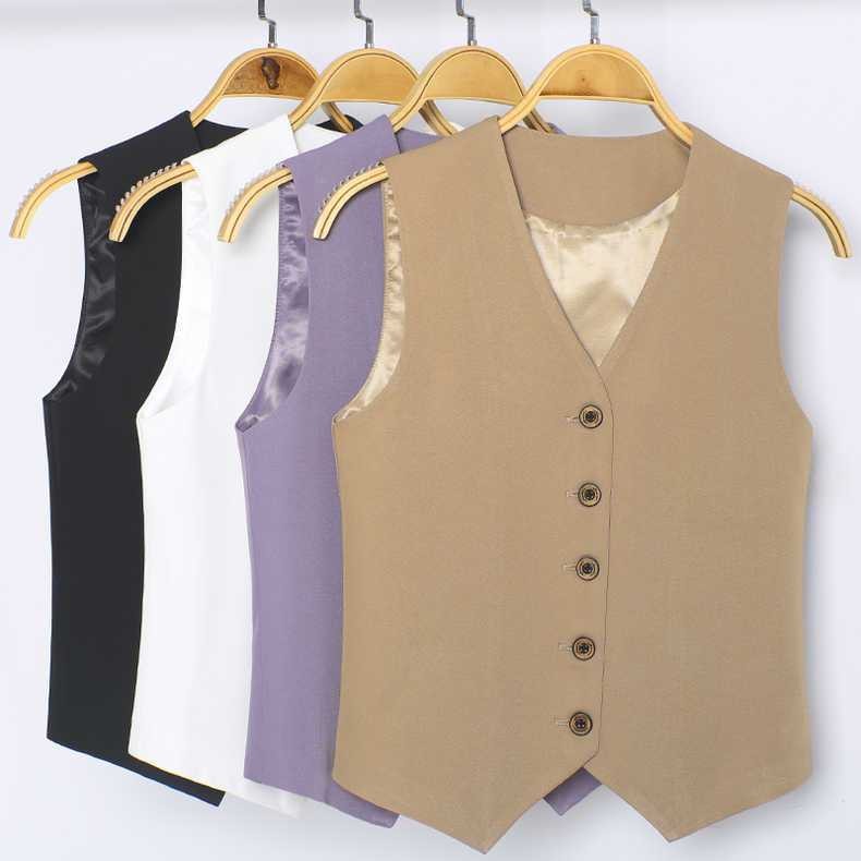 เสื้อกั๊กสูทบางสําหรับผู้หญิงใหม่ที่เรียบง่ายบางเสื้อกั๊กเสื้อกั๊กเสื้อกั๊กด้านบน西装马甲女新款简约背心外身时尚气质量小