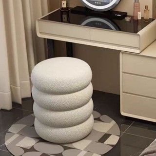 Greenforst เก้าอี้สตูล เก้าอี้ขนแกะ เก้าอี้ทรงกลมสไตล์มินิมอ…