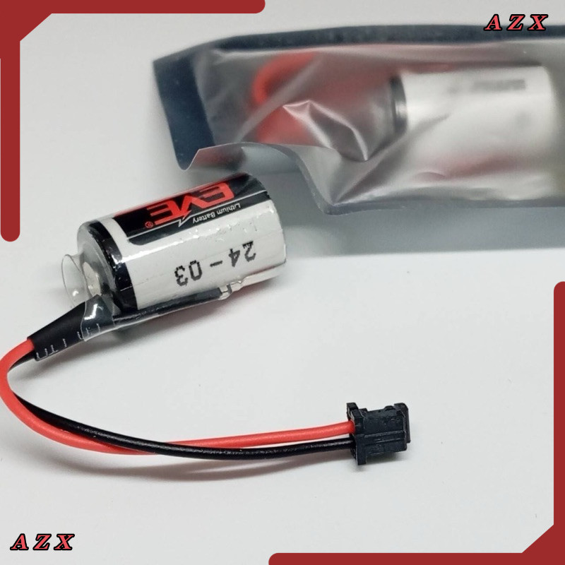 ใน กทม ER14250 1/2AA ยี่ห้อ EVE 3.6V 1200mAh (แท้) แบตเตอรี่ ลิเธียม ER14250 รุ่นมีสายอุตสาหกรรม PLC