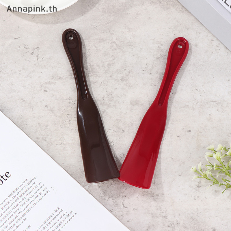 Annapink.th แตรรองเท้า 19 ซม. แตรรองเท้าพลาสติกมืออาชีพช้อนรูปร่าง Shoehorn อุปกรณ์ยกรองเท้า EN