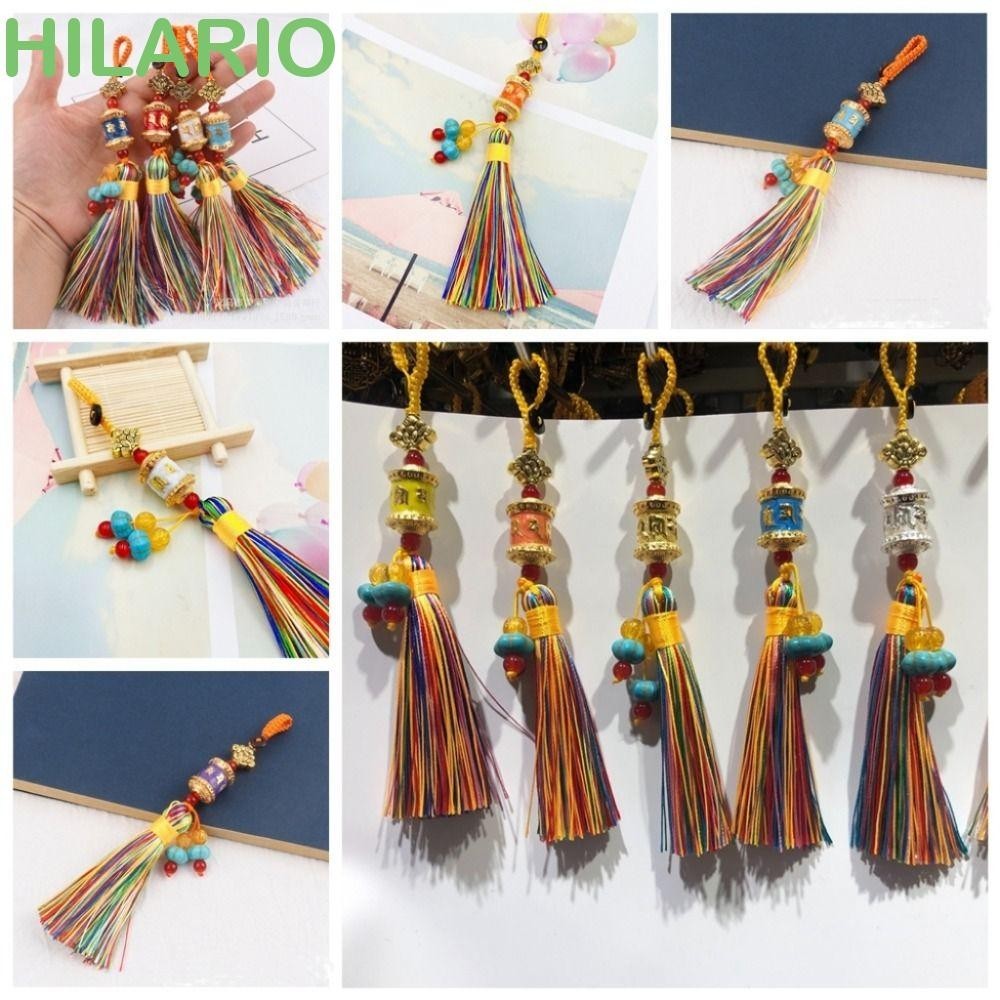 Hilario ล้ออธิษฐานมนต์หกตัวอักษร,โลหะที่มีสีสันทิเบตล้อสวดมนต์พวงกุญแจ,มนต์หกตัวอักษรอุปกรณ์เสริมจี้จี้พุทธพวงกุญแจจี้รถ