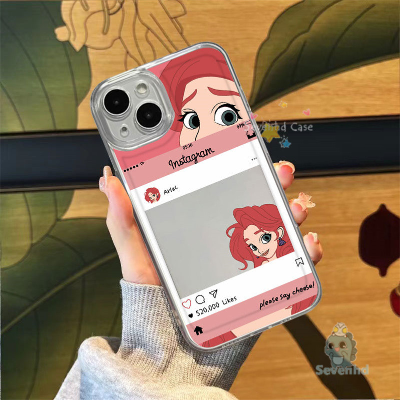เจ้าหญิงแอเรียลการ์ตูนน่ารักเข้ากันได้สําหรับiphone 15 14 13 12 11 Pro Max XR 8 7 6 6s Plus SE 2020 X XS Maxโปร่งใสขั้นสูงเคสโทรศัพท์ป้องกันซิลิคอนอ่อน