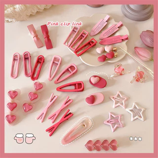 สีชมพูผูกโบว์กิ๊บผู้หญิง ไร้ร่องรอย ขอบคลิปใหม่ด้านบางคลิปน่ารักคลิปขนาดเล็ก หมวก