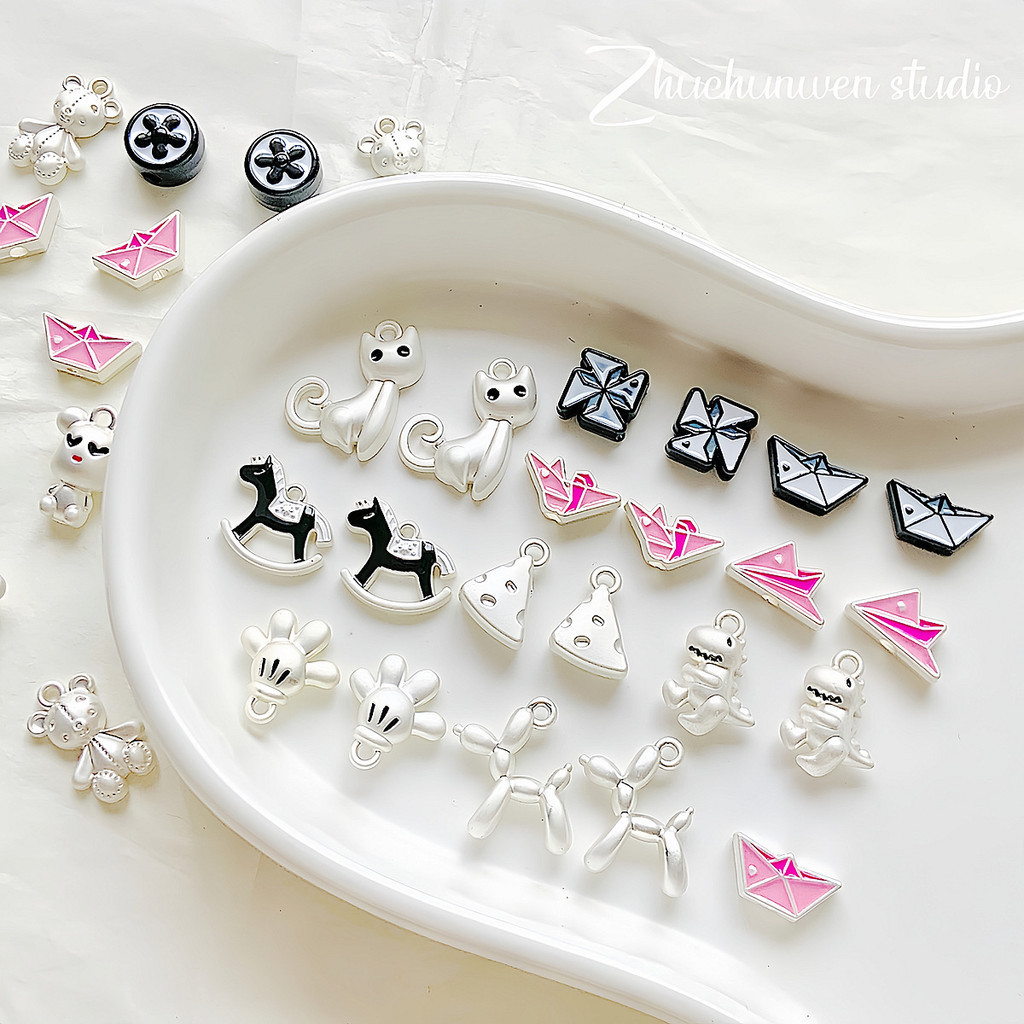 น่ารักหวานเย็นแมตต์เงินหมีลูกพองสุนัข M ถั่วหลวมลูกปัดโลหะผสม DIY เครื่องประดับเครื่องประดับสร้อยข้อมือสร้อยคอคั่นด้วยลูกปัด cl0n