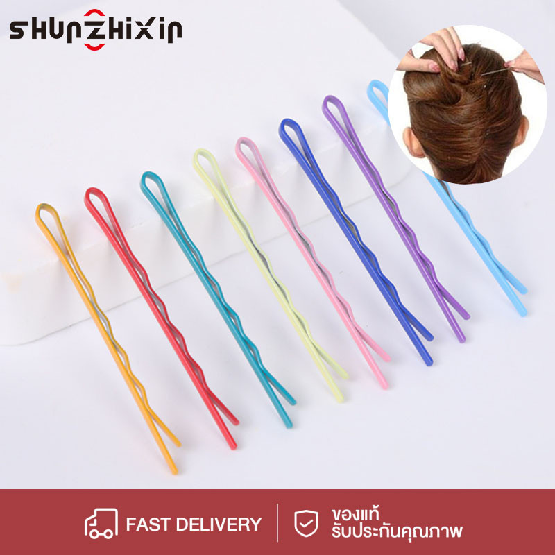 SZX 50ชิ้นคลิปหนีบผมขนาดเล็กกิ๊บติดผมเวอร์ชั่นเกาหลีของเส้นลวดสีดำโฟลเดอร์หนึ่งที่มีกิ๊บติดผม
