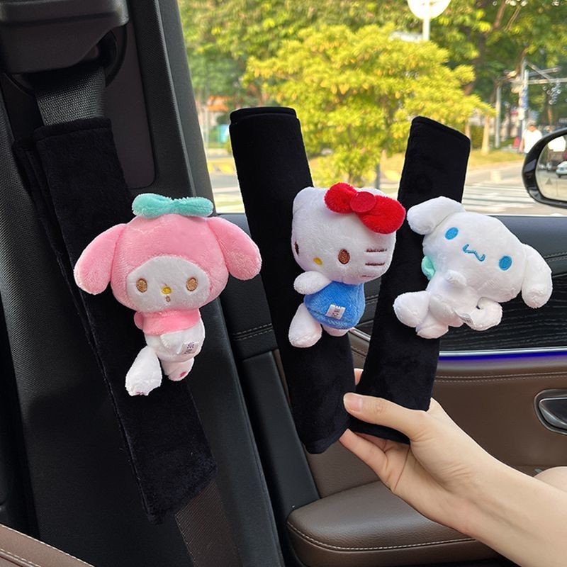 My Melody Cinnamoroll Hello Kitty ที่หุ้มเข็มขัดนิรภัยในรถยนต์ แผ่นรองไหล่เข็มขัดนิรภัย