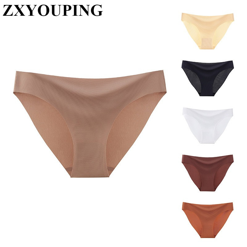 Zxyouping 1/3 ชิ้นผู้หญิงชุดชั้นในกางเกงผ้าไหมน้ําแข็งไม่มีรอยต่อ Breathable แห้งเร็ว