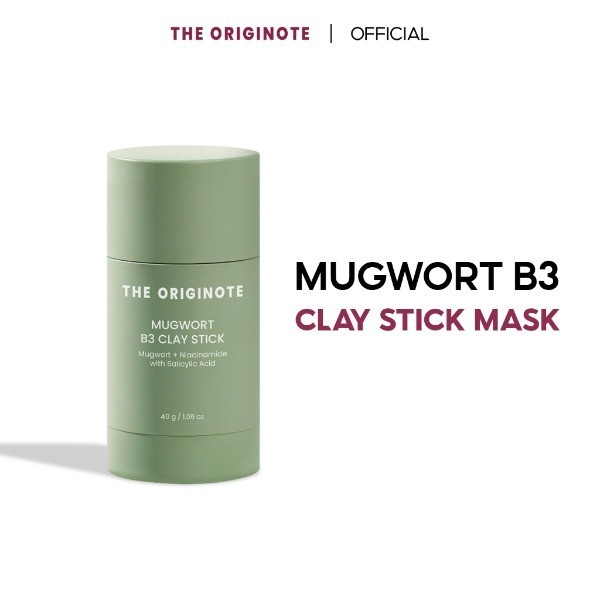 The Originote Mugwort B3 Clay Stick Mask มาสก์หน้าจิงจูฉ่าย ช่วยรักษาสิว ปลอบประโลมผิว และช่วยให้ผิว