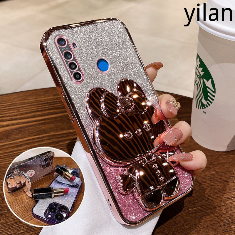 เคส Realme 5 5i 5s 6i C3 5 Pro กระจกเงา แฟชั่นแววผง ชุบ ซิลิโคนนุ่มกรณีกระต่ายน่ารักกรณีโทรศัพท์หลักฐานตก เคสโทรศัพท์ Realme 5 5i 5s 6i C3 5 Pro