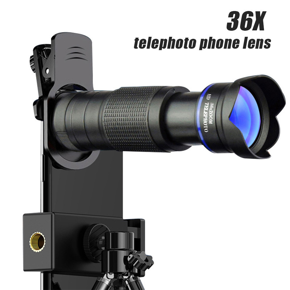 Bc โทรศัพท์กล้องเลนส์ 36X Telephoto 4in1 Telecope ซูมมาโคร Fisheye กว้าง Angel ชุดเลนส์สําหรับโทรศัพท์มือถือ Samsung  Huawei