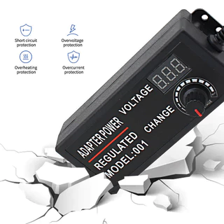 AC/DC อะแดปเตอร์ อแดปเตอร์ชาร์จ ปรับโวลท์ได้ 3-12V/5A มี Volt Meter ในตัว Adapter ขนาดแจ๊ค 5.5 x 2.1MM หม้อแปลง