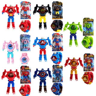 แฟชั่นเด็ก 3D Projection นาฬิกาหุ่นยนต์เปลี่ยนรูป ToyGifts สําหรับเด็ก, เด็กผู้ชาย, Girls3D Projection, Deformation, ElectronicKids Watch Toy