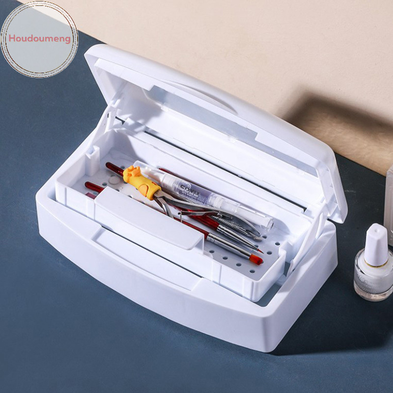 Houdoumeng เล็บฆ่าเชื้อถาดกล่องฆ่าเชื้อฆ่าเชื้อทําความสะอาดเล็บ Salon เล็บ Implement Sanitize เครื่องมืออุปกรณ์ทําความสะอาดเครื่องมือ TH
