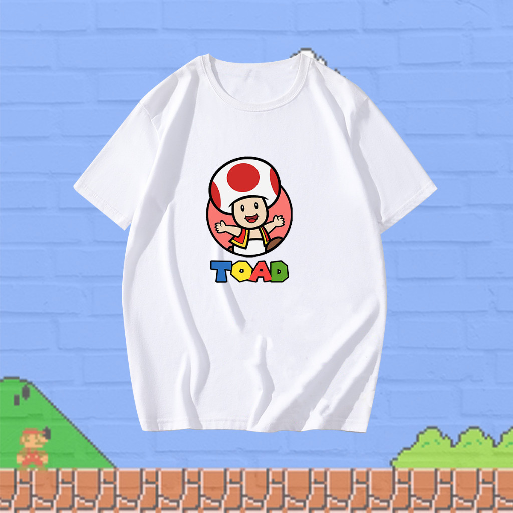 🎁🎀XN17 เสื้อ Super Mario Bros M การ์ตูน S Baju Game Sportwear คลาสสิกLE02