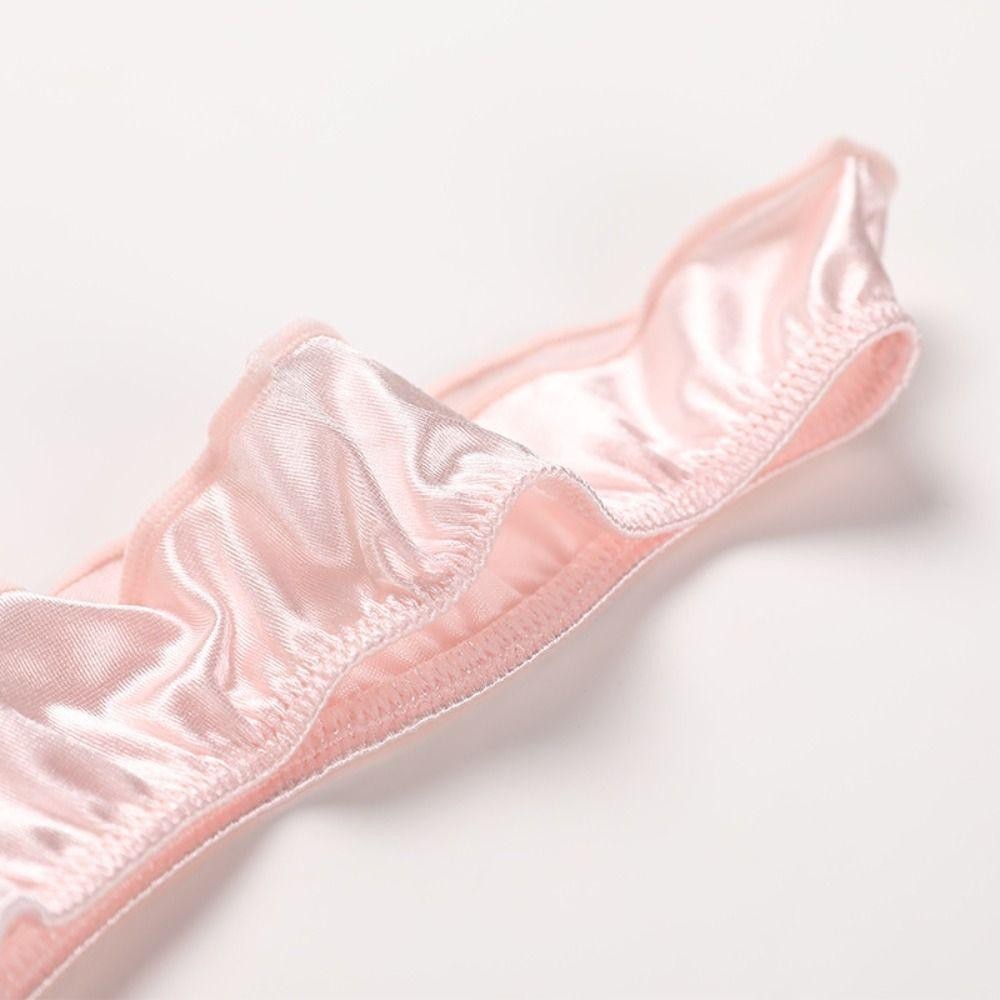 เอเดเด ผ้าไหมซาตินนัวเนียทอง,กางเกงเย็บปักถักร้อยกางเกงผ้าไหมน้ําแข็ง, น่ารัก เอวต่ําไม่มีรอยต่อชุดชั้นในหญิงกางเกงสําหรับผู้หญิงทุกวัน - รูปที่ 2