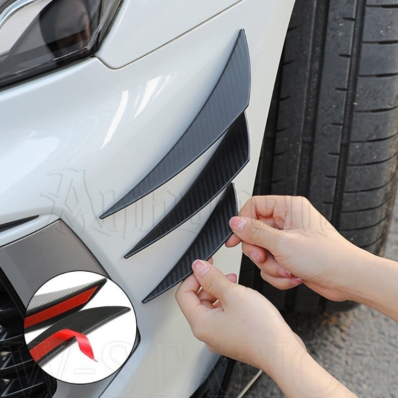 แถบกันชนหน้า / แถบป้องกันการชนกันคุณภาพสูง / Soft Durable Diffuser Splitter Fins Body สปอยเลอร์ / Creative Self กาว Anti-Scratch สปอยเลอร์สติกเกอร์ตกแต่ง / Hot