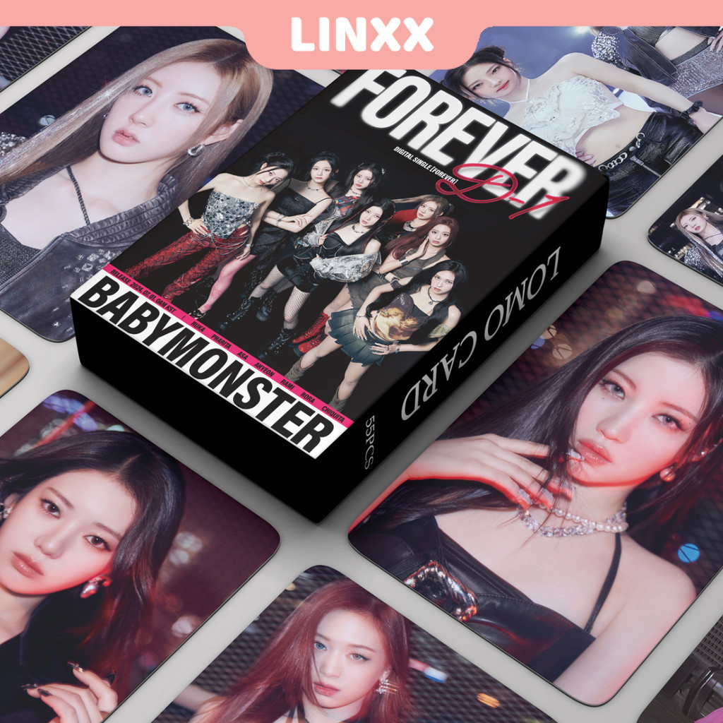 Linxx 55 ชิ้น BABYMONSTER FOREVER อัลบั้ม Lomo Card Kpop Photocards โปสการ์ด Series