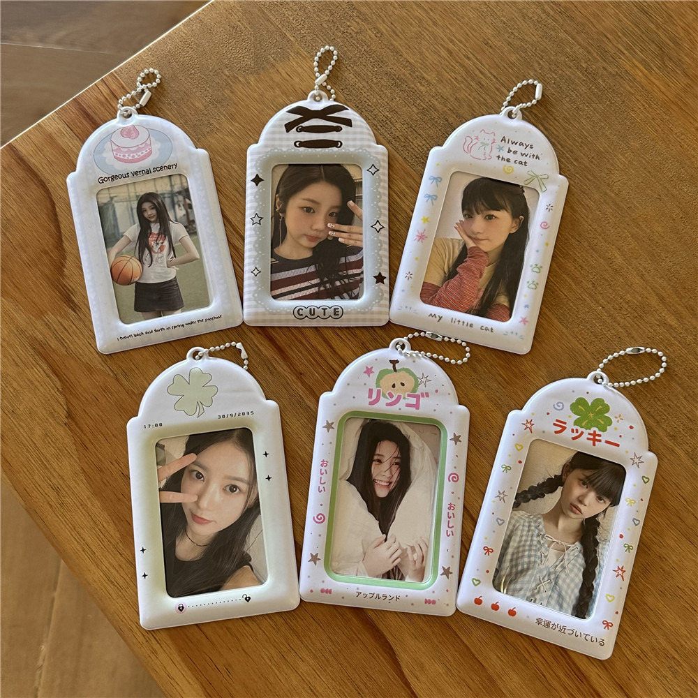 Original Fresh Lucky Four-leaf Clover PVC10 ซม.ผู้ถือบัตรจี้บัตรวิทยาเขตบัตรอาหาร Aidou การ์ดขนาดเล็กจอแสดงผลจัดเก็บข้อมูล