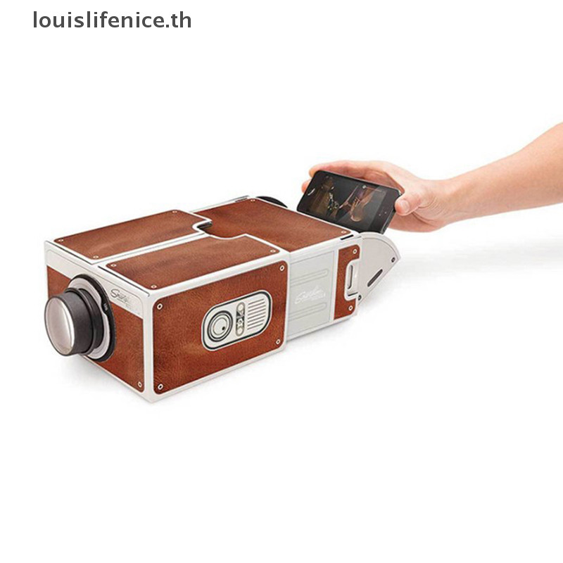 LNTH DIY 3D โปรเจคเตอร์กระดาษแข็งสมาร์ทโฟนโปรเจคเตอร์แสงแปลกโทรศัพท์มือถือปรับโปรเจคเตอร์แบบพกพา Cinema HOT