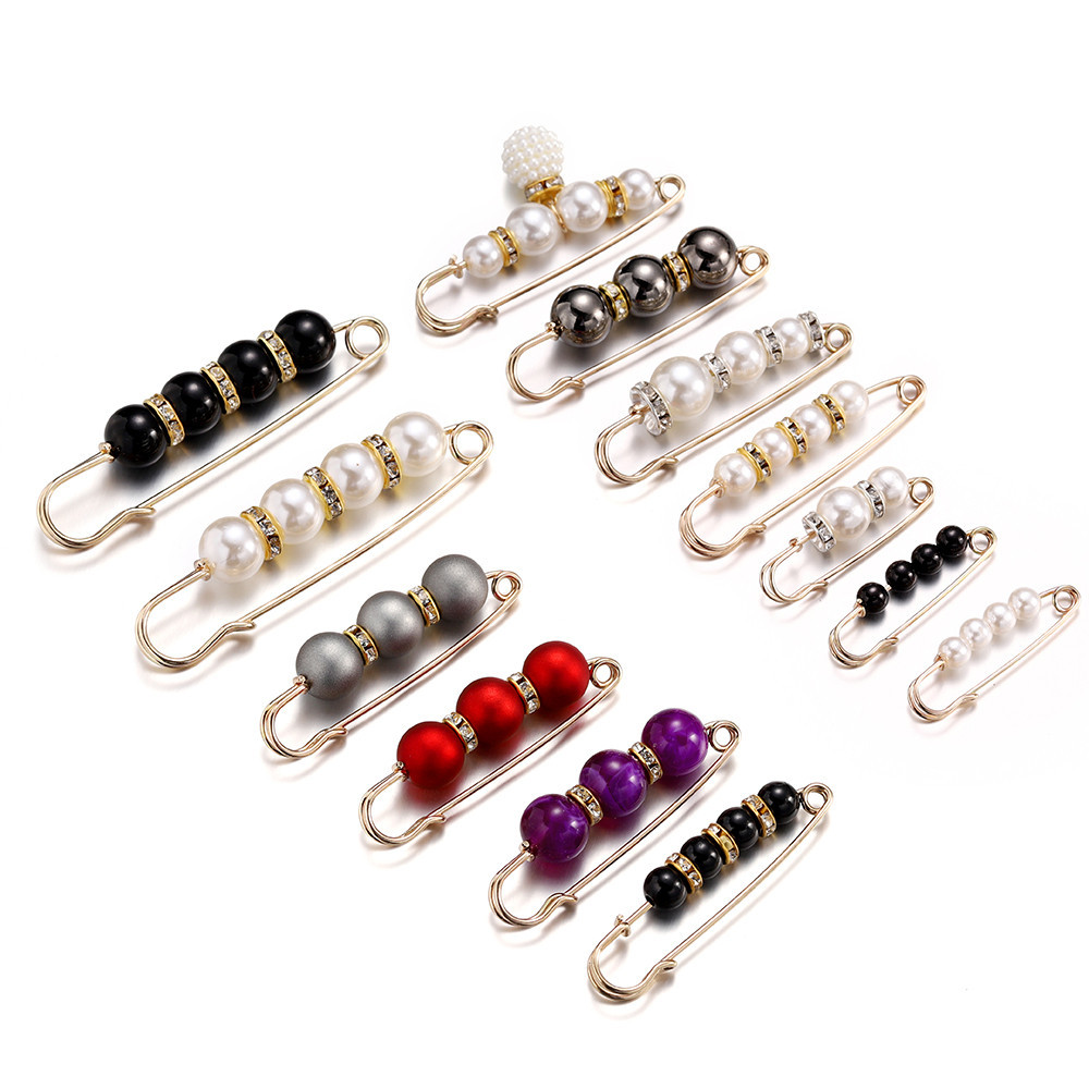 เข็มกลัดซ่อนขอบเสื้อ ABS แบบไข่มุก 1-5ชิ้น/แพ็ค สำหรับปรับขากระโปรง-ปกปิดเอว อุปกรณ์แฟชั่นผู้หญิง