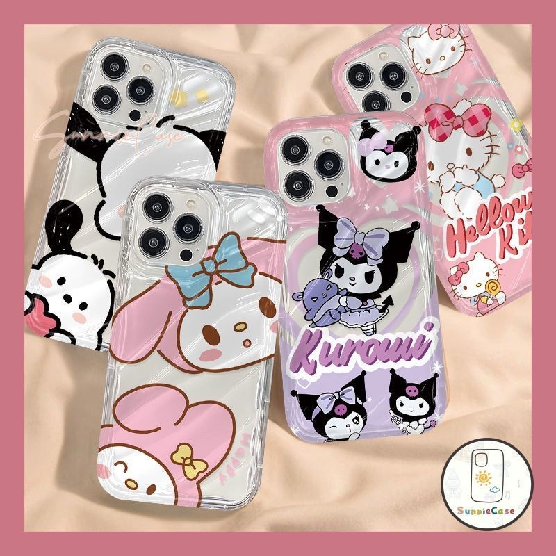 Hello Kitty Kuromi แบรนด์แนวโน้ม การ์ตูนดูเดิล เข้ากันได้ iPhone 14 13 15 12 11 Pro Max 6s 8 7 15 6 14 Plus X XS XR Max