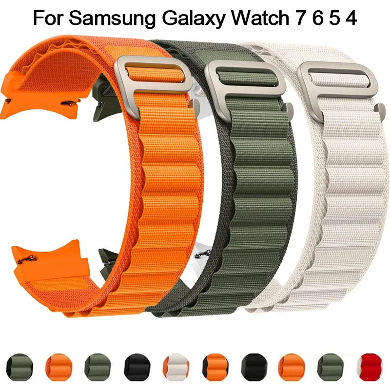 ไนลอน Alpine Loop สําหรับ Samsung Galaxy Watch 7 6 5 4 44 มม.40 มม.5 Pro 45 มม.Band sport G-hook สร้อยข้อมือสําหรับนาฬิกา 6 คลาสสิก 43 มม.47 มม.