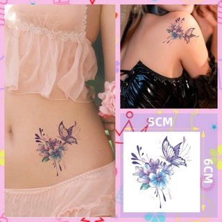 แบบไดนามิกผีเสื้อรูปแบบสักน่ารักสาวเอวสักสติกเกอร์รอยสักกันน…