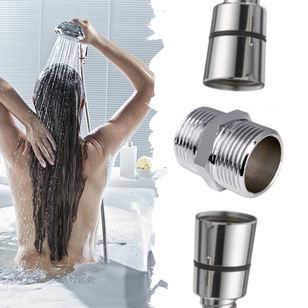 Angela G1/2 Chrome สแตนเลสความยาว Extender ตัวเชื่อมต่อฝักบัวสําหรับท่อยาวพิเศษ