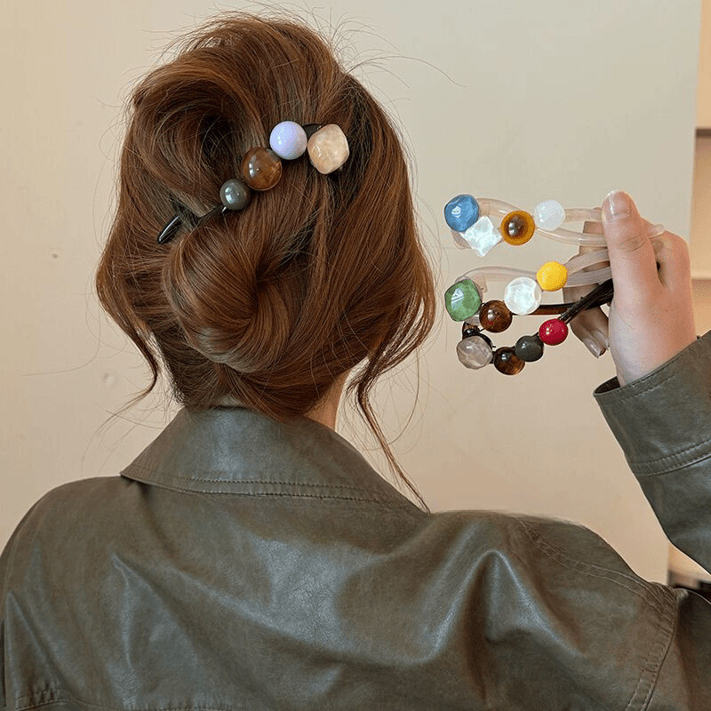 2024 กิ๊บติดผมสี Dopamine สไตล์เกาหลี High-End Feel Twisted Word Clip