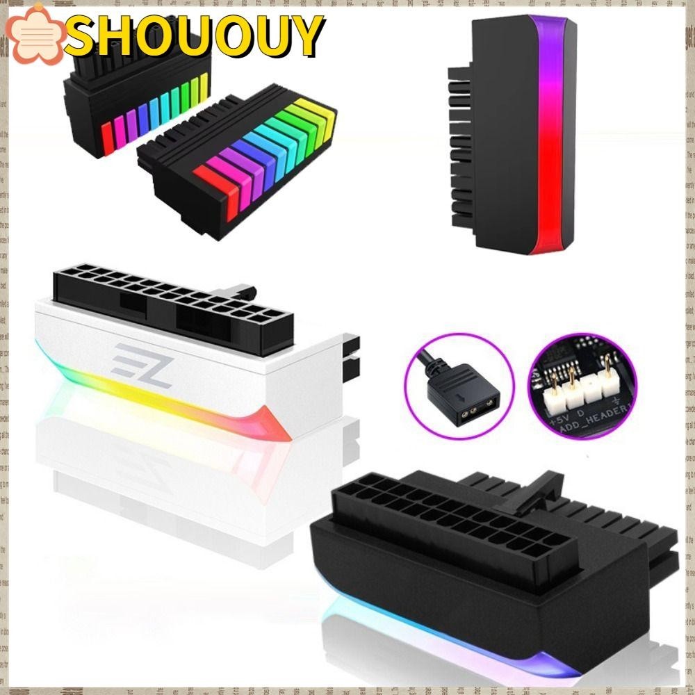 Shouuy ATX 24 พินถึง 90 องศา, คอมพิวเตอร์โมดูลาร์ DIY ปลั๊กไฟอะแดปเตอร์, Professional เมนบอร์ด ARGB ติดตั้งอุปกรณ์เสริมเมนบอร์ดสายไฟเดสก์ท็อป