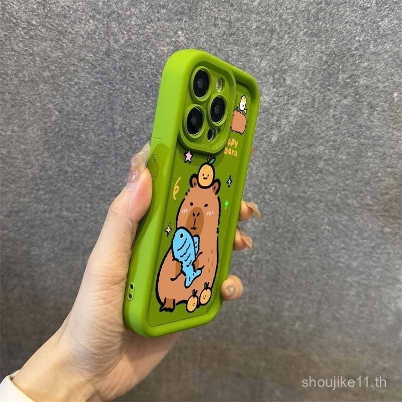 เคสมือถือคาปิบาร่าน่ารักแบบหุ้มทั้งเครื่องเหมาะสำหรับไอโฟน14ถุงลมนิรภัย iphone13promax 12/11ซิลิโคน7/8 riuf