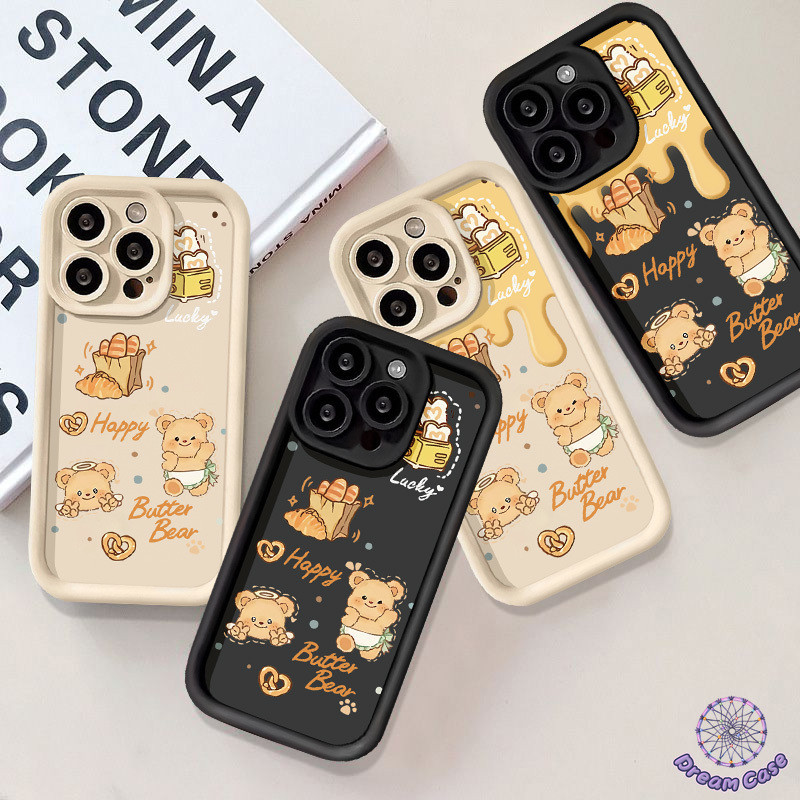 การ์ตูนน่ารักเนยหมีกล่องชีสหวานสำหรับ Realme C35 C30 C51 C55 C12 C21 C15 C11 C20 8i 6i 7i 5 11 C67 C25 C53 C25Y