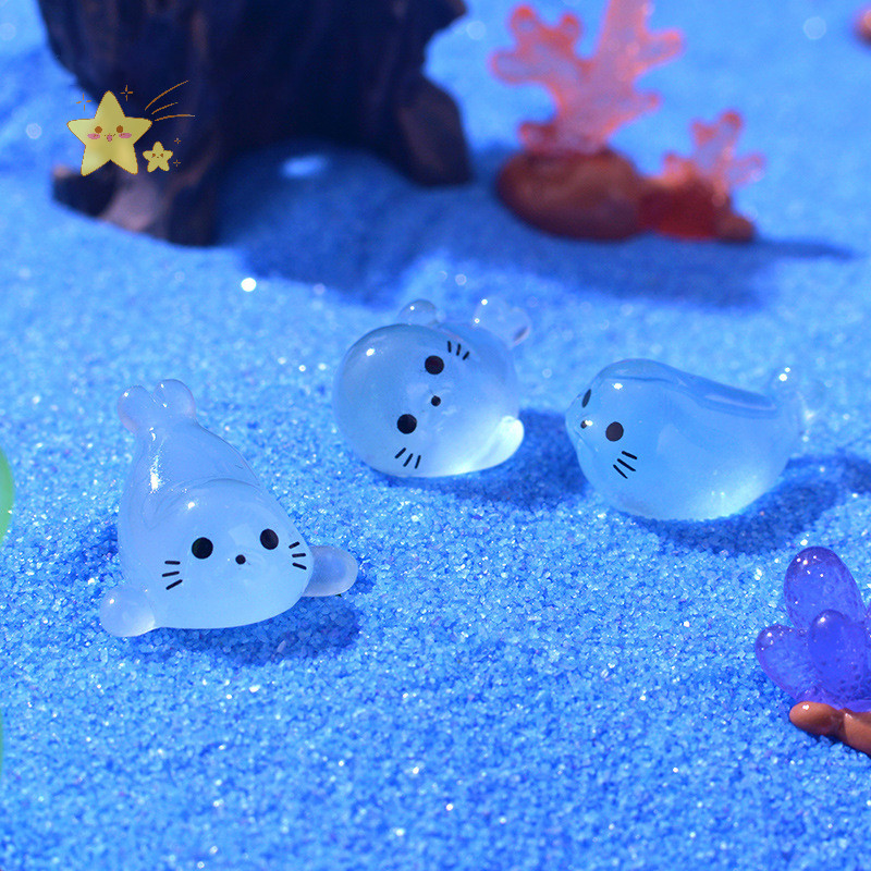 [JBTH] Luminous Seal Marine สัตว์เครื่องประดับจี้เรืองแสง Micro Garden Craft ภูมิทัศน์ปลาหัตถกรรมตกแต่ง [JB] - รูปที่ 5