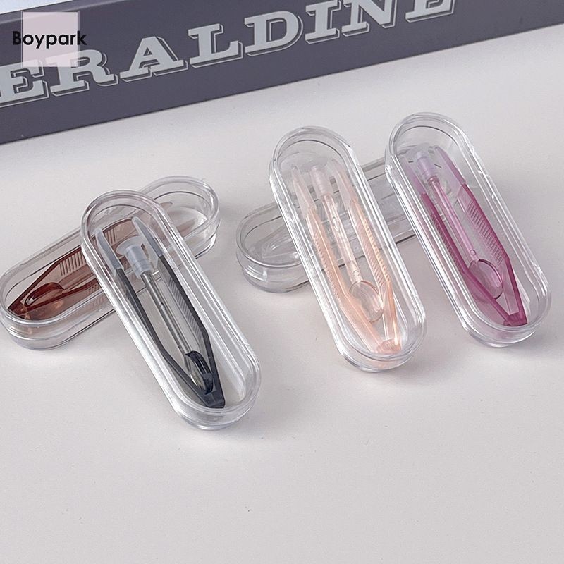 Boypark พร้อมส่ง ที่คีบคอนแทคเลนส์ แบบใส คอนแทคเลนส์ พร้อมกล่องเก็บ ที่คีบเลนส์ ตัวดูดเลนส์ กล่อง
