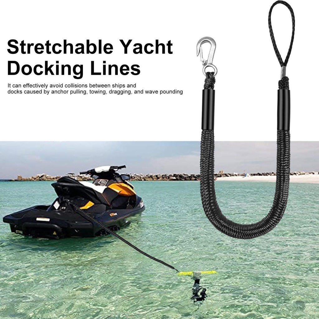 เรือ Dock Lines & เชือก 4ft ทนทานเรือ Bungee Dock Lines ปรับ Dock เชือกทนทาน Jet Ski Dock Line yontn