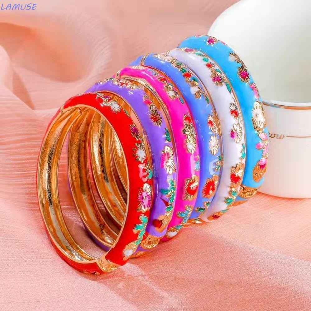 ลามูซ ดอกโบตั๋น ฟิลิกรี กําไลดอกไม้ กําไลคู่ กําไลมือ สร้อยข้อมือจีน Cloisonne, สร้อยข้อมือมือผู้หญิงจีนชาติพันธุ์โบฮีเมียน เครื่องประ