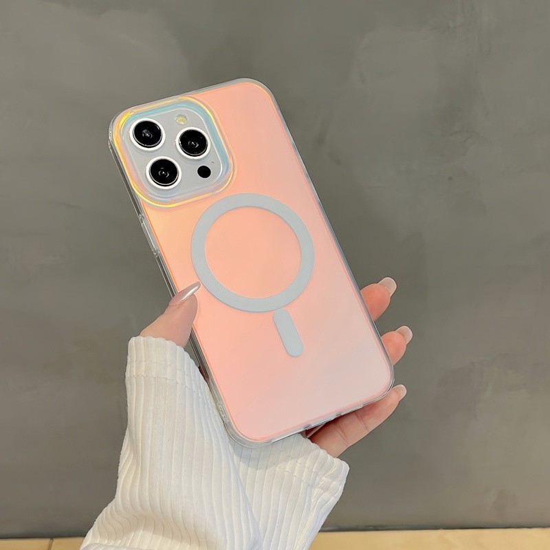 สิ่งแวดล้อม ใหม่สีชมพูค่อยเป็นค่อยไปเปลี่ยนเคสโทรศัพท์มือถือป้องกันการหล่นเหมาะสําหรับ ไอโฟน17 16E 16 15 14 13 12 11ประมาณ เคลือบแม่เหล็กการเปลี่ยนแปลงมังกรกรณีโทรศัพท์มื
