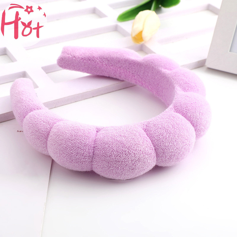 Ge แฟชั่นสีทึบ Cloud ฟองน้ําซักผ้า Scrunchies Puffy Washing Face แต่งหน้า Shower Skincare Hair Band Square
