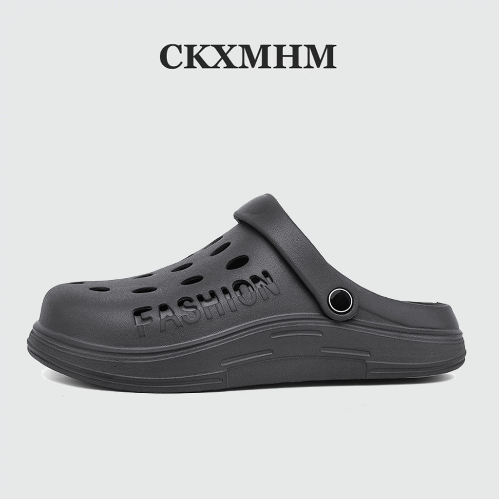 CKXMHM รองเท้ารัดส้นผู้ชาย ดีไซน์เรียบง่าย ผลิตจากวัสดุ EVA รองเท้าแตะไซส์ใหญ่