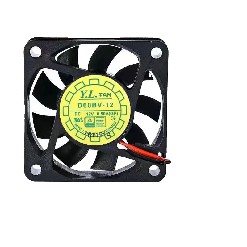 Yuelun D60BV-12 6025 12V 0.50 A 6 ซม./ซม. พัดลมระบายความร้อนเซิร์ฟเวอร์ปริมาณอากาศสูง