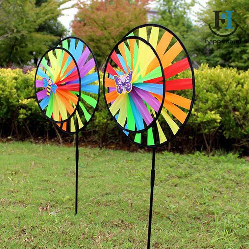 [GA] Double Layer สีสันล้อ Windmill Wind Spinner ของเล่นเด็ก Garden Yard Decor TH