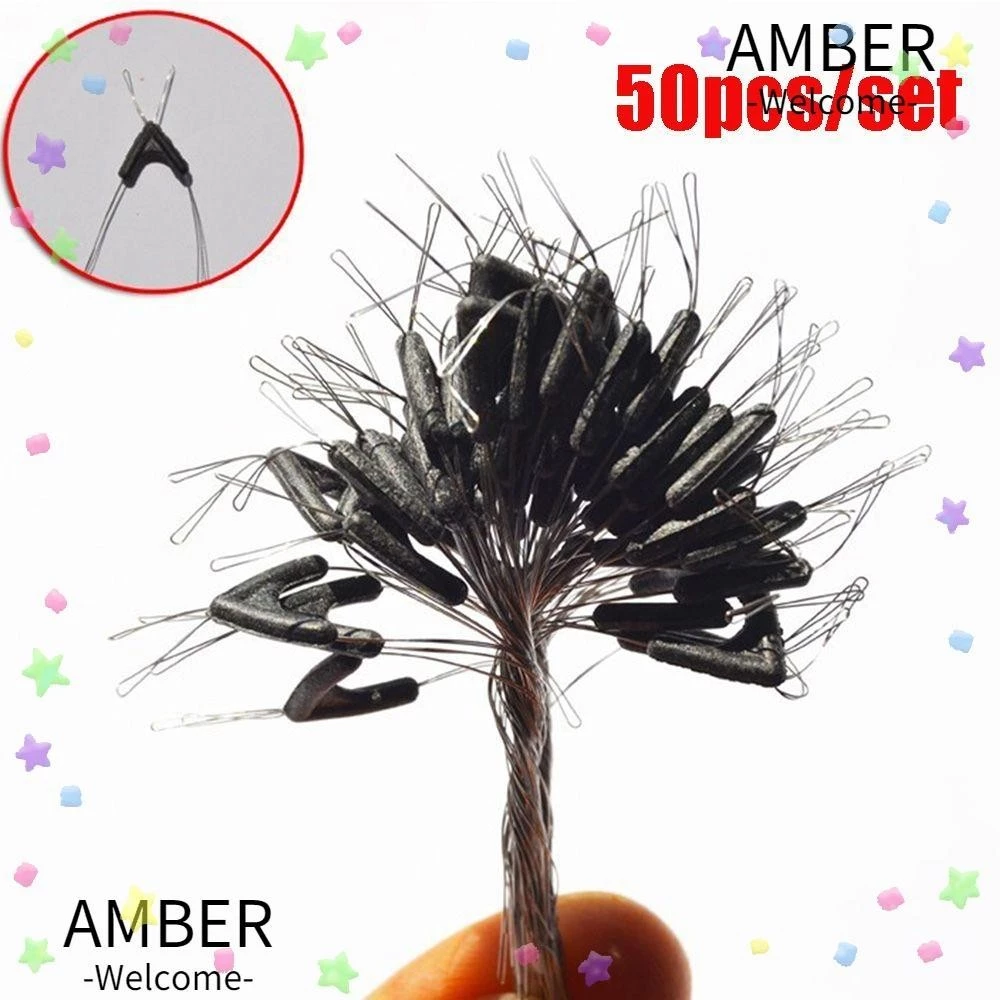 Amber ตะขอคู่ หมุนได้ สําหรับตกปลา 50 ชิ้น