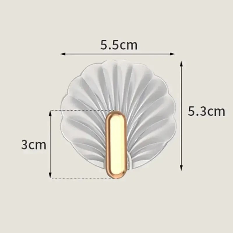 ตะขอติดผนังอะคริลิครูปเปลือกหอย ตะขอติดผนัง มีกาวในตัว ไม่ต้องเจาะ - รูปที่ 3