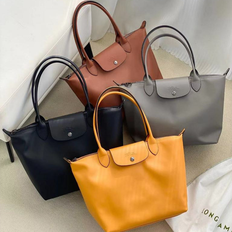 New Coming!!LGP Ladyes 2024 Counter ล่าสุด Le Pliage Xtra Series สี่สีหนังวัวขนาดกลางความจุขนาดใหญ่ 