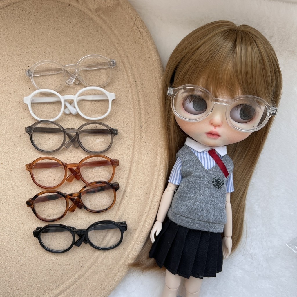Blythe Ob22/Ob24 Doll Glasses Salon 20cm 15cm Cotton Doll Star Doll Transparent Glasses Accessories