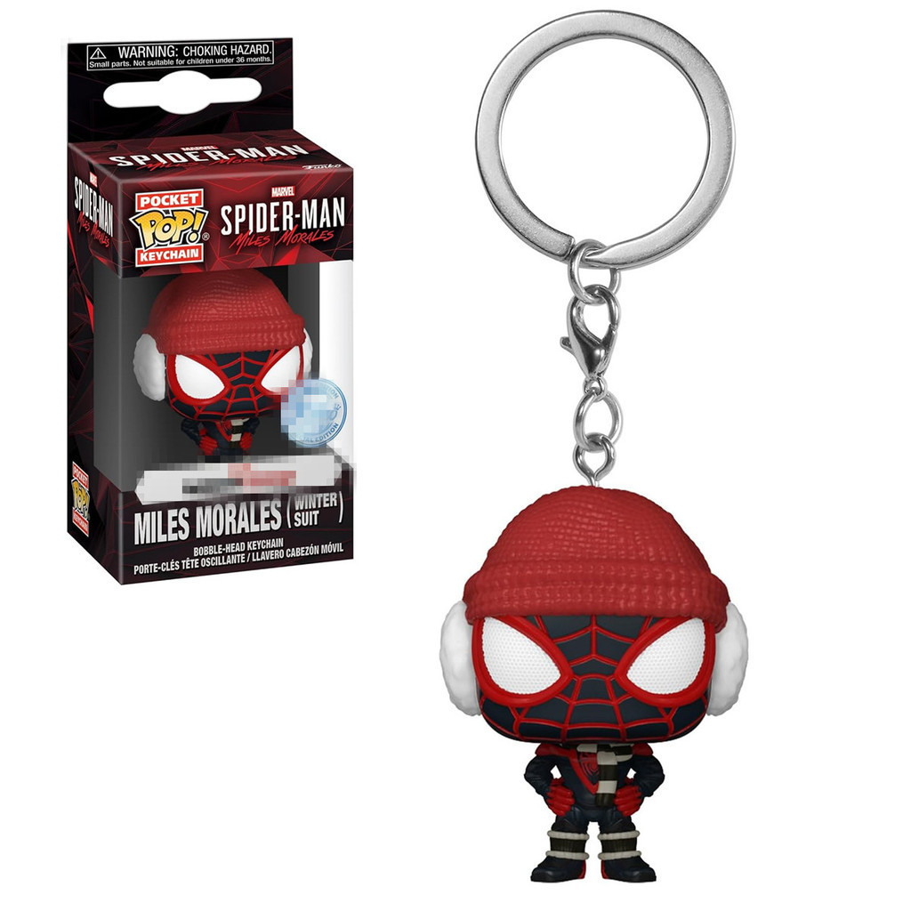 FUNKO ฟังโก้ป๊อป! พวงกุญแจ: Miles Morales - Winter Miles - Spider-man Novelty Keyring - Collectable 