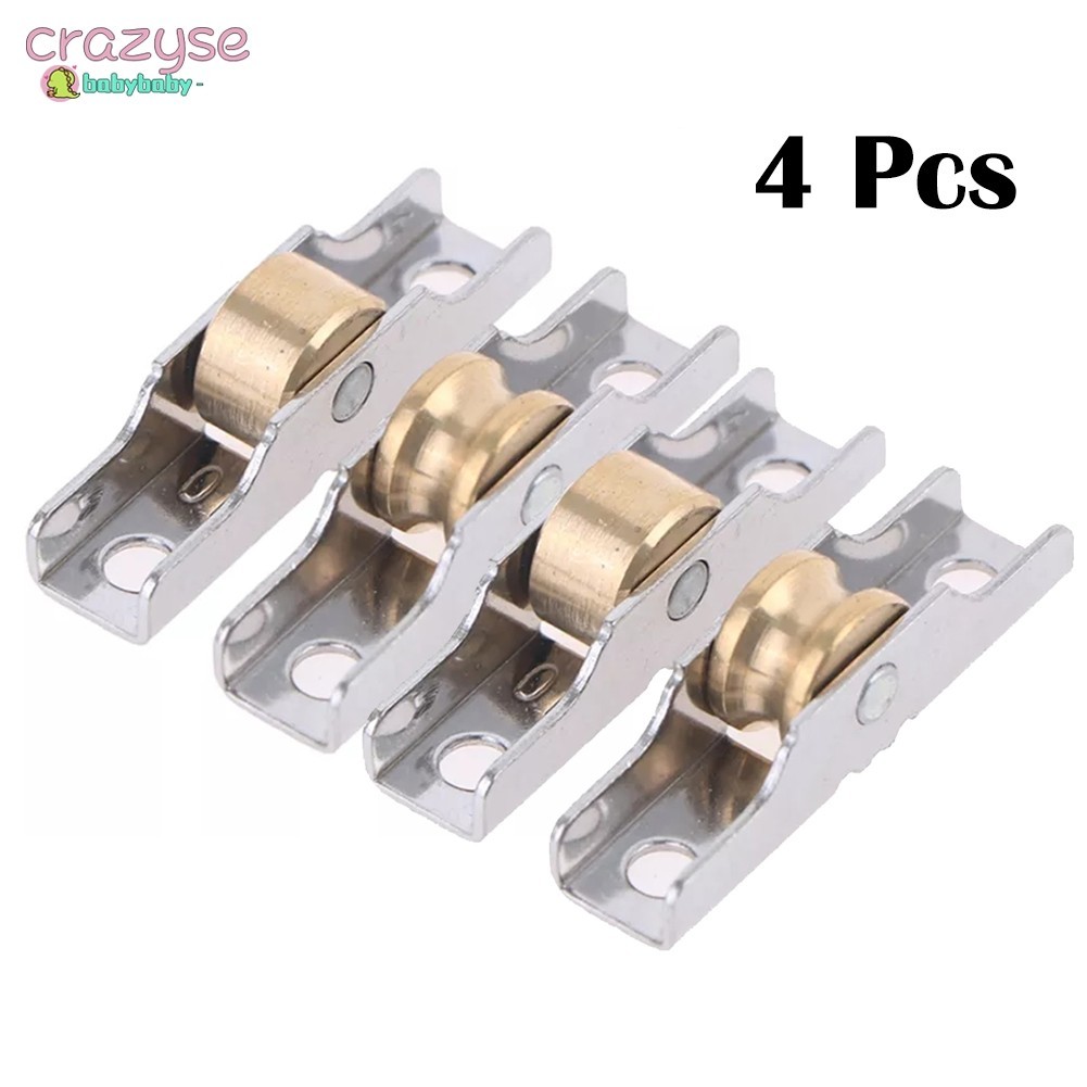 [Cra]คุณภาพสูง 4 ชิ้นสแตนเลส Sash Pulley ประตูบานเลื่อน Roller Runner ล้อ Track Pulley