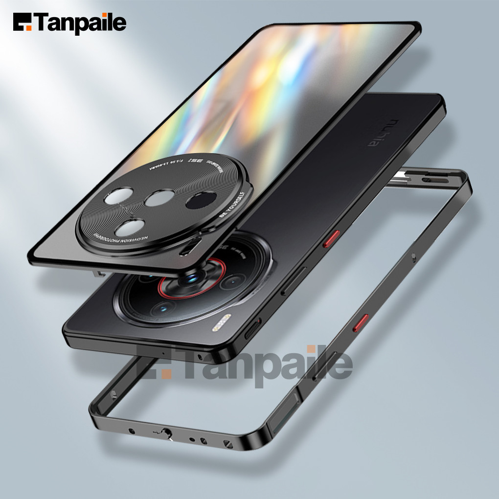 Tanpaile Luxury Ultra-Thin อลูมิเนียมกันชนโลหะสําหรับ ZTE nubia Z60S Pro Z60 Z50 Ultra Z50S กระจกนิรภัยล็อคฝาครอบ Funda