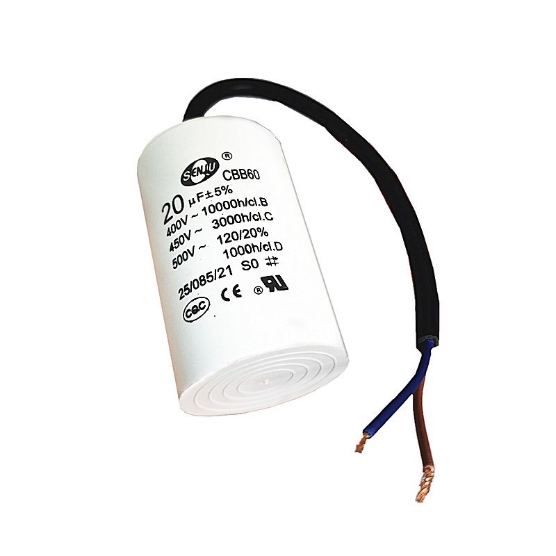 20UF 400V 450V CBB60 มอเตอร์ตัวเก็บประจุ 4Pins SH DBฟิล์มโพลีโพรพิลีนAc 450VACปั๊มน้ำไฟฟ้าเครื่องยนต