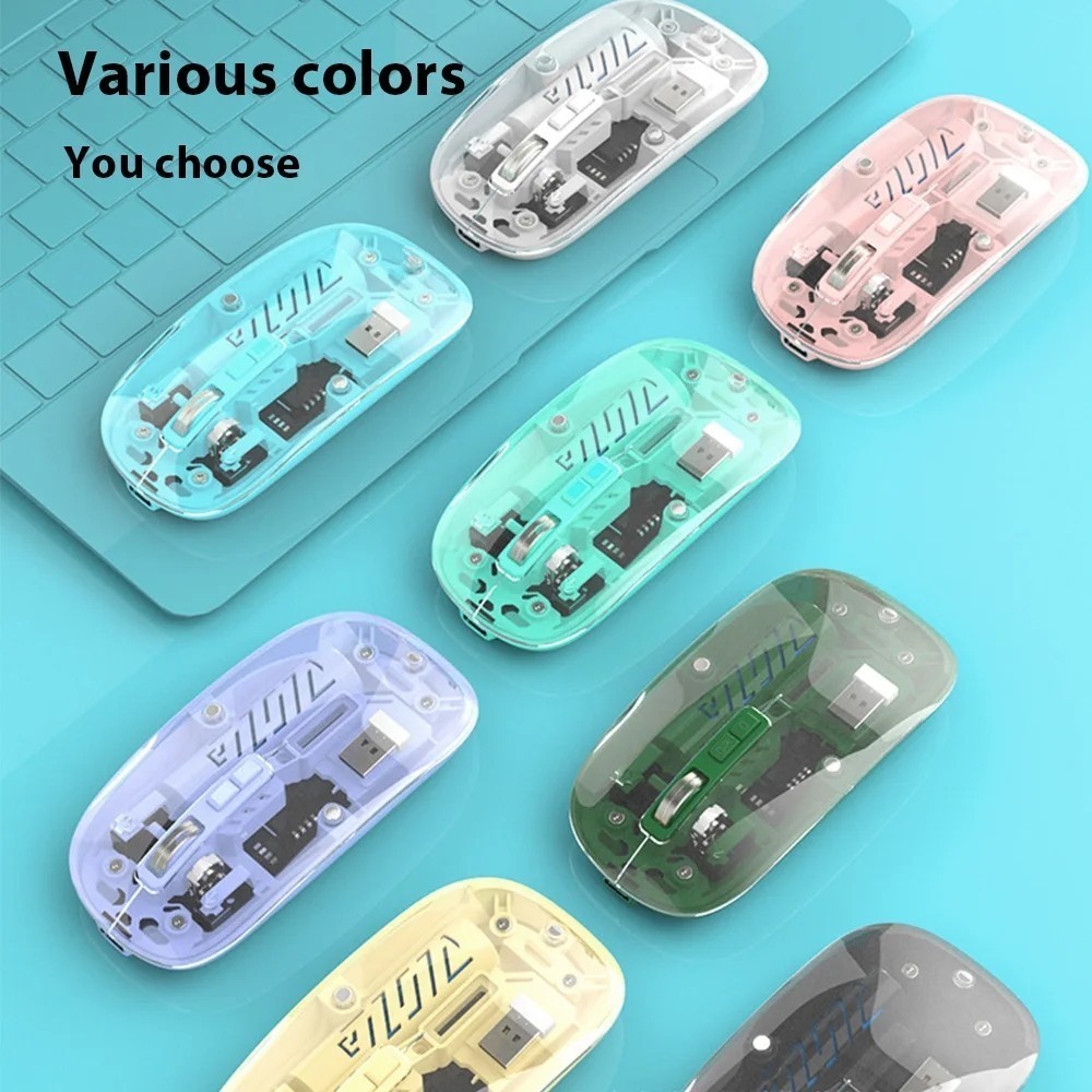 เมาส์ไร้สายบลูทูธโปร่งใส เมาส์ไร้เสียงคลิก เมาส์ไอแพด wireless ชาร์จแบตได้ สําหรับ iPad แล็ปท็อป โทรศัพท์ Android ราคา ถูกที่สุด ดีลบีเคเค แกลเลอรีภาพที่ 3